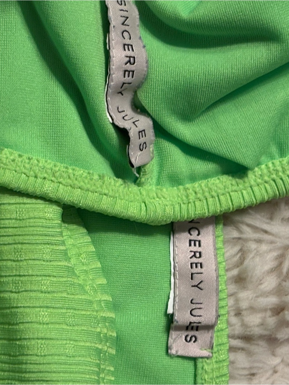 Neon Green Ribbed Bikini Set - Picture 5 of 5